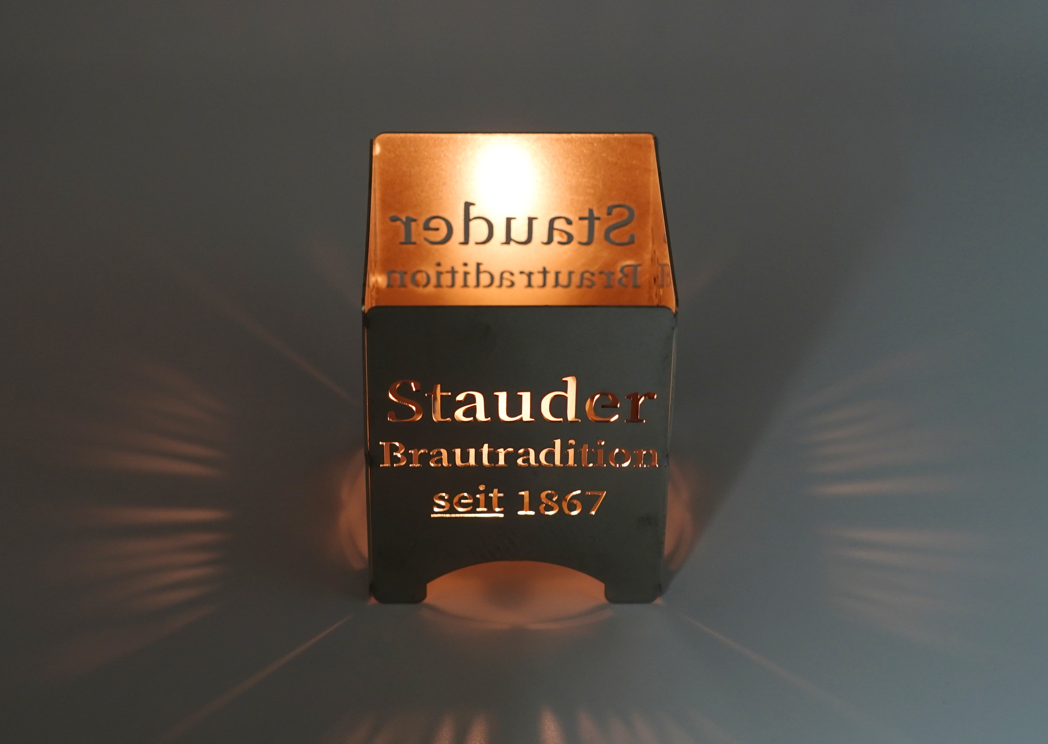 Edelstahl-Windlicht "Brautradition seit 1867"  - klein
